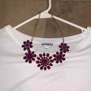 Magenta Flower Statement Necklace